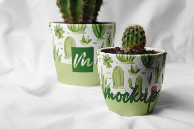 PSD flower pot mockup design