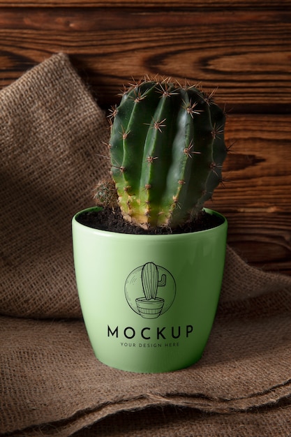 PSD flower pot mockup design