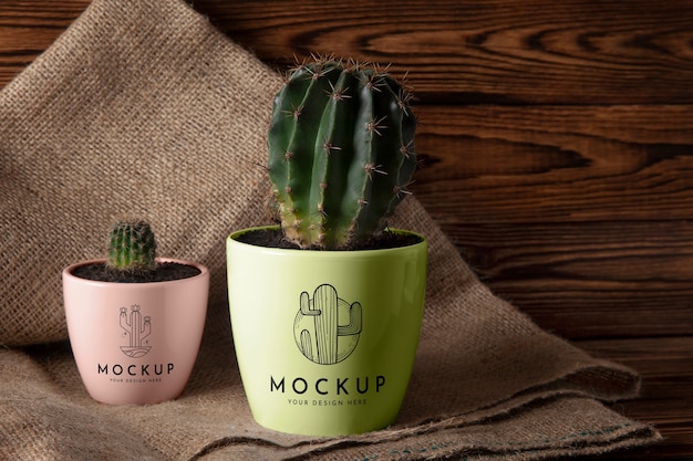 PSD flower pot mockup design