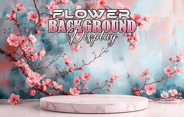 PSD flower product podium display background