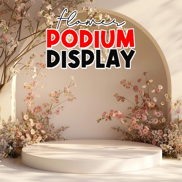 flower product podium for post background