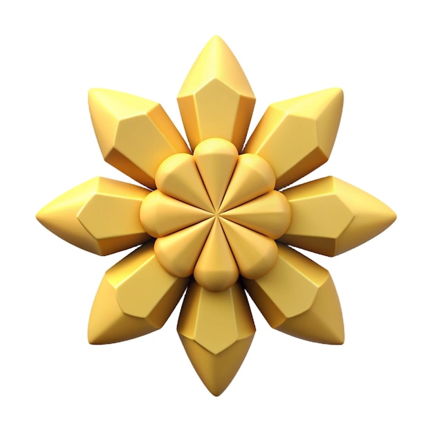 PSD a flower shaped object with a star design on it