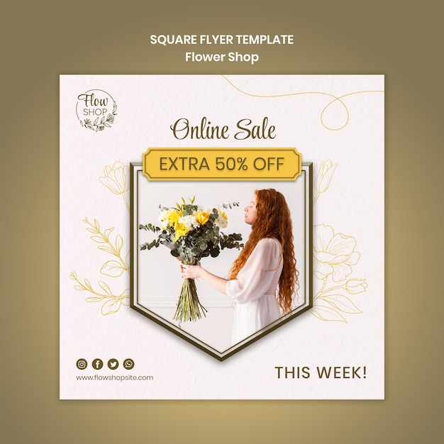 Flower shop online sale squared flyer