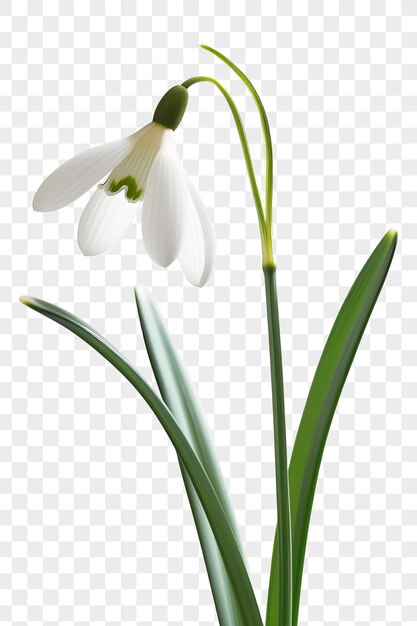 PSD flower of snowdrop isolated on transparent background png