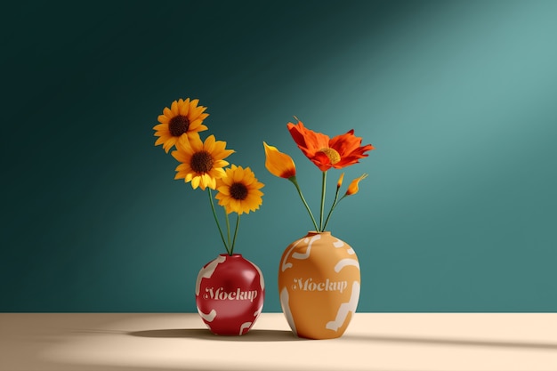 PSD flower vase mockup design