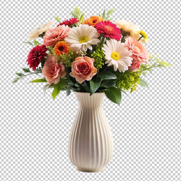 PSD flower vase on transparent background