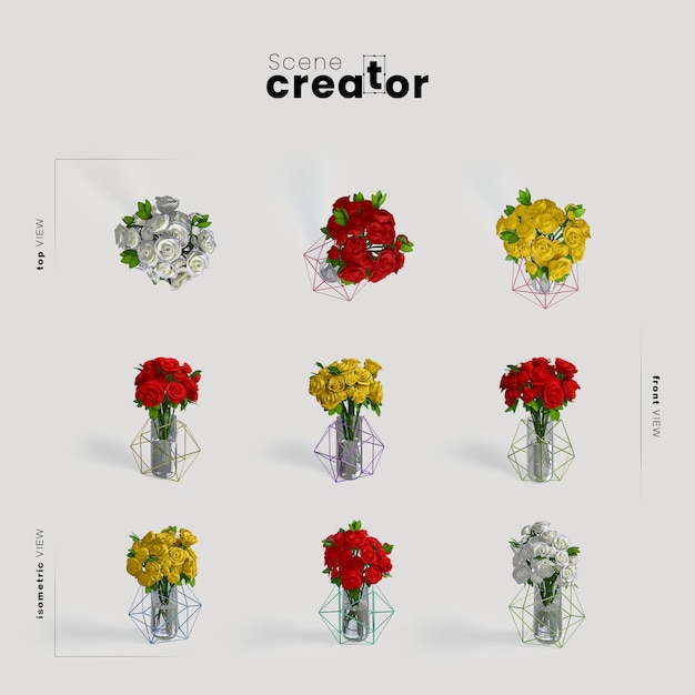 Flower vase view of spring scene creator