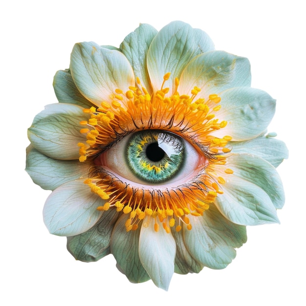 a flower with the eye of a flower that has the eye drawn on it