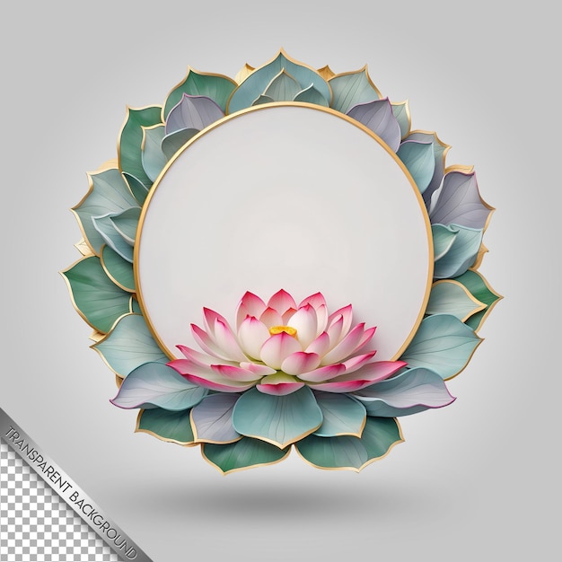 PSD a flower with a lotus flower in the middle of it