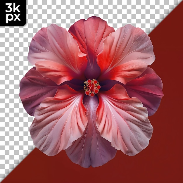 a flower with a red background with a black x on it