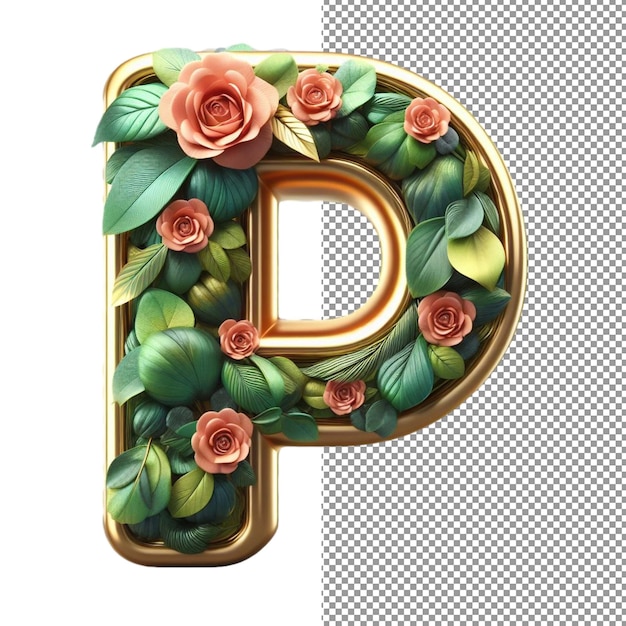 PSD flowerful alphabets threedimensional letters composed of blooms