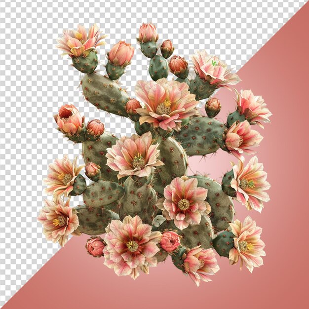 PSD flowering cactus png