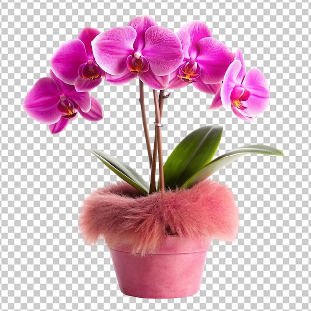 PSD flowers in a modern design vase transparent background png