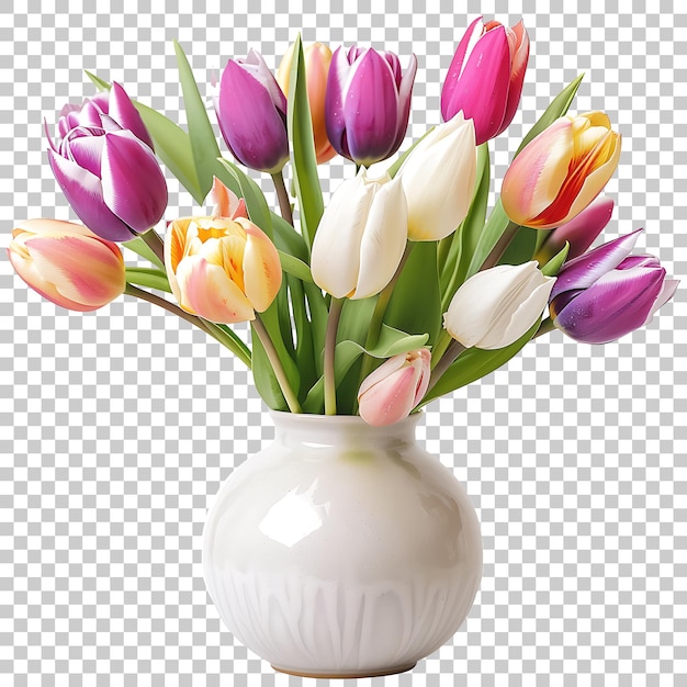 Flowers in a modern design vase Transparent Background PNG