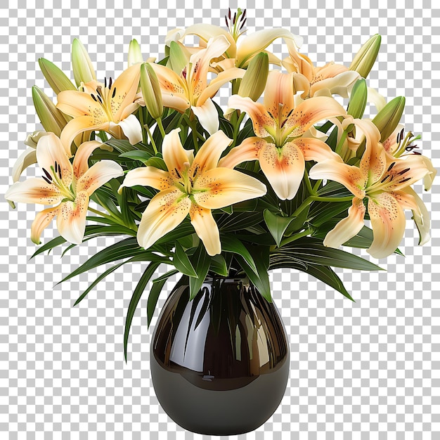 Flowers in a modern design vase Transparent Background PNG