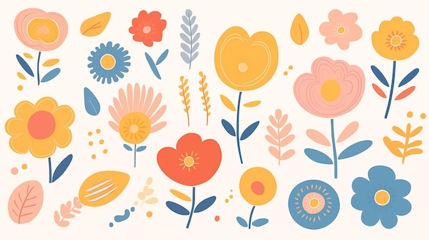 flowers pattern in the art style of japanese vintage