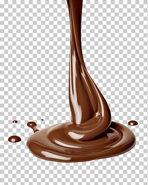 Flowing chocolate isolated on transparent background png psd