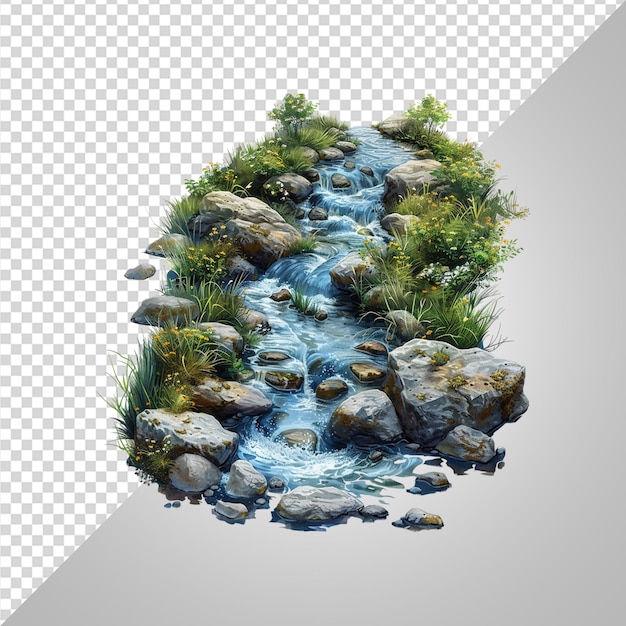 Flowing river of bluegrass mimicking water movement png