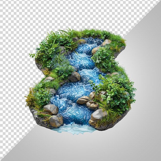 Flowing river of bluegrass mimicking water movement png