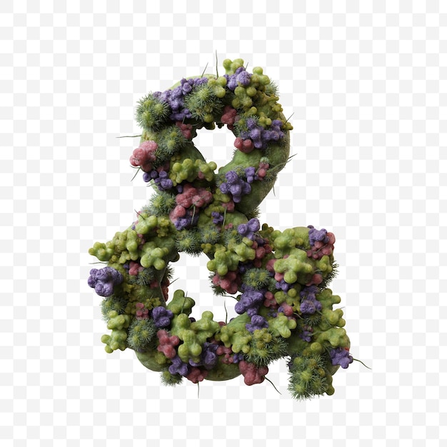 flu or covid virus alphabet green microbe ampersand isolated design