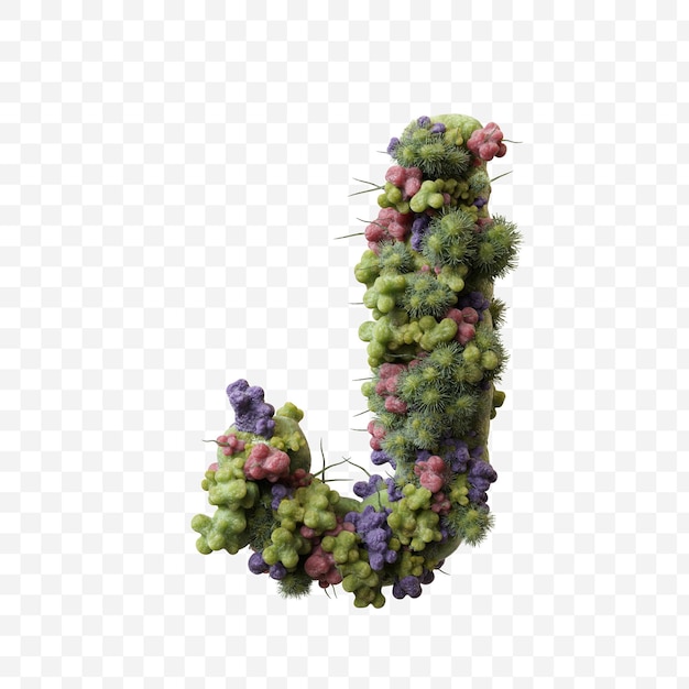 flu or covid virus alphabet green microbe letter j isolated design