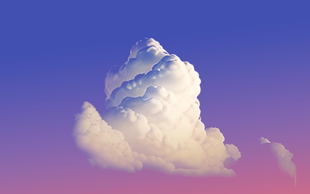 Fluffy Cloud psd transparent