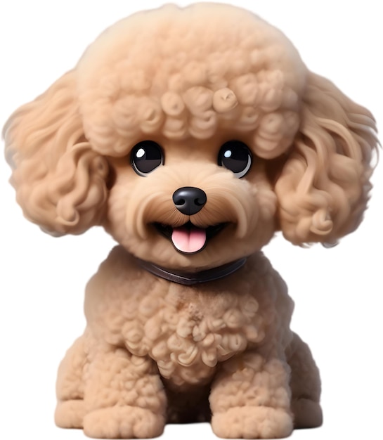 PSD fluffy toy poodle cartoon clipart illustration