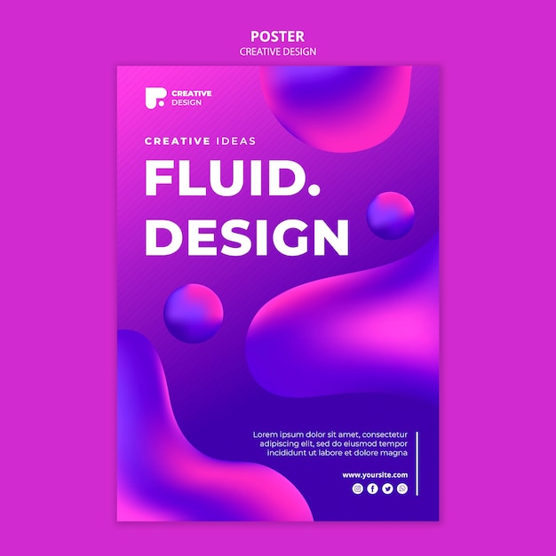 Fluid design poster template