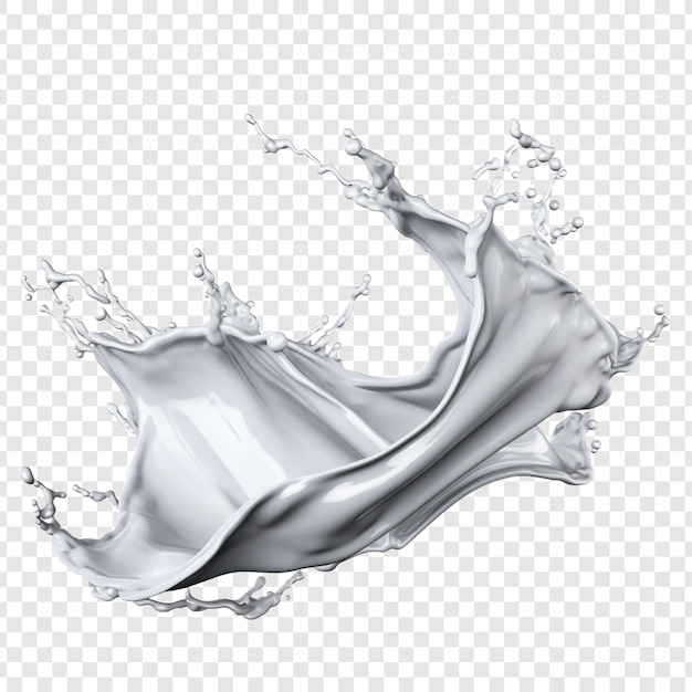 Fluid splashing isolated on transparent background