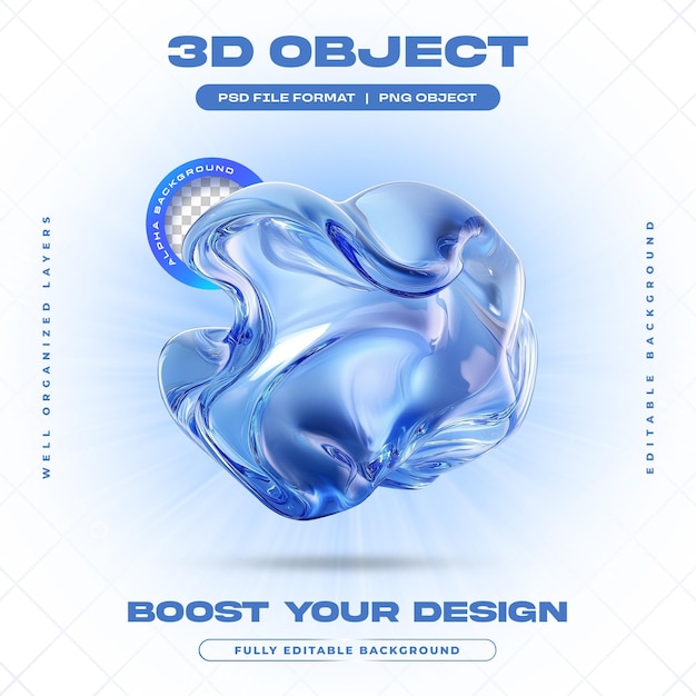 PSD fluid vibrant flowing intertwined shapes illustration