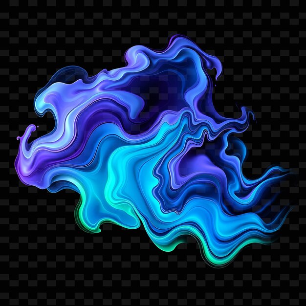 PSD fluidic cirrostratus cloud with wavy patterns liquid dynamics and swirling mot_isolated_neon_objecti