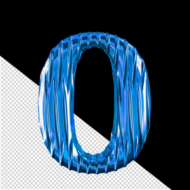 PSD fluted blue symbol number 0