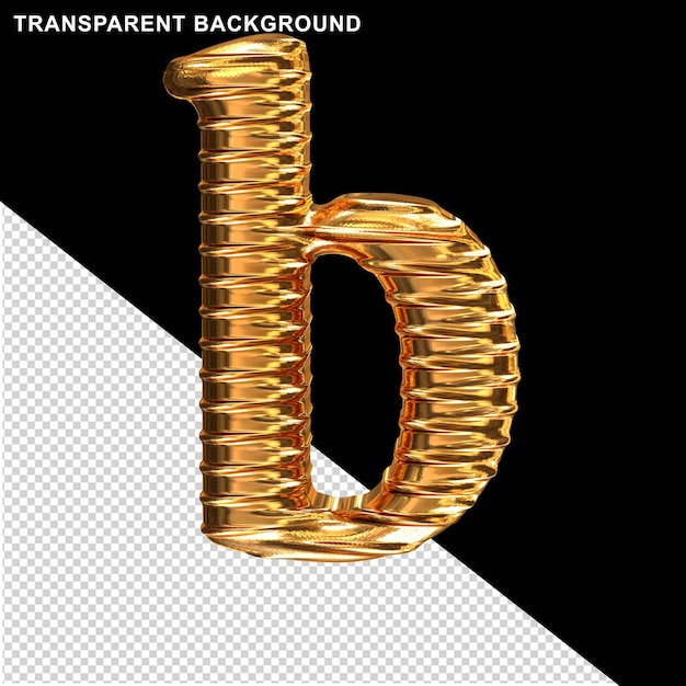 Fluted gold letter b