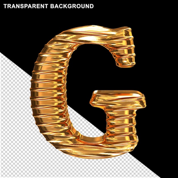 Fluted gold letter g