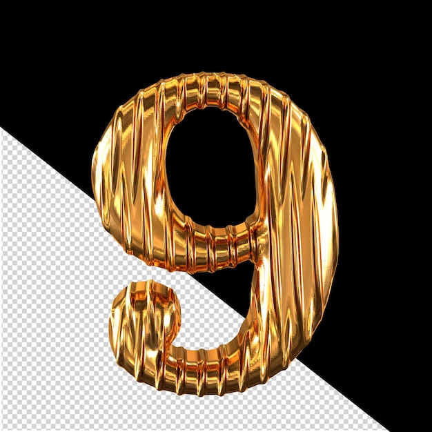 PSD fluted gold number 9