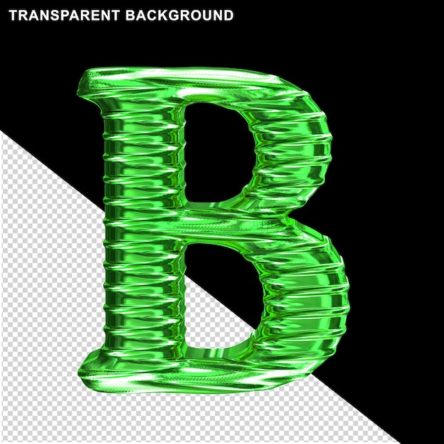 Fluted green letter b