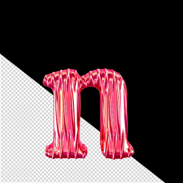 PSD fluted pink symbol letter n