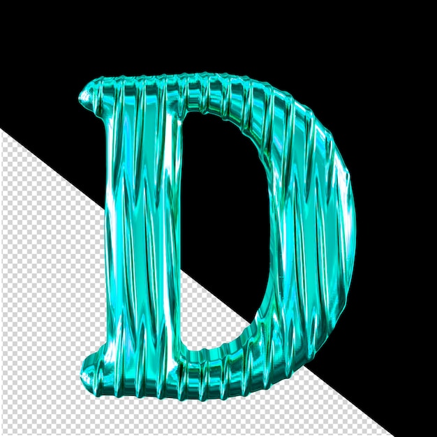 PSD fluted turquoise symbol letter d