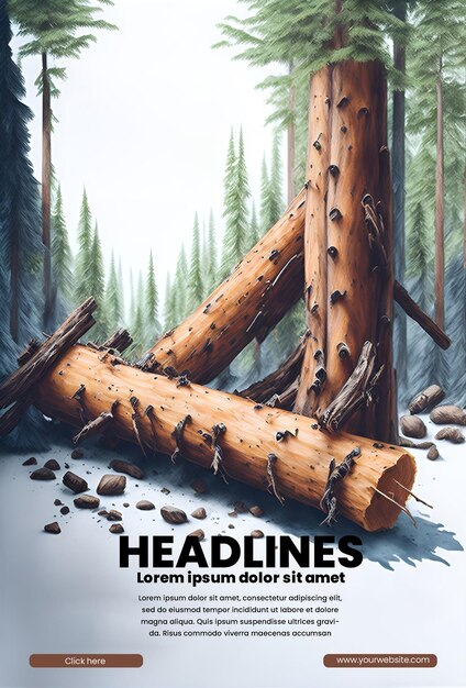 Flyer design with logs illustration