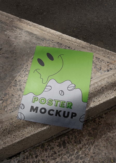 Flyer mockup design on the street