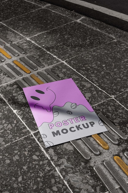 Flyer mockup design on the street