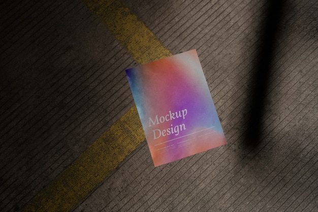 Flyer mockup design on the street