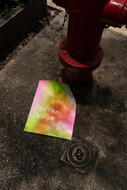 Flyer mockup design on the street