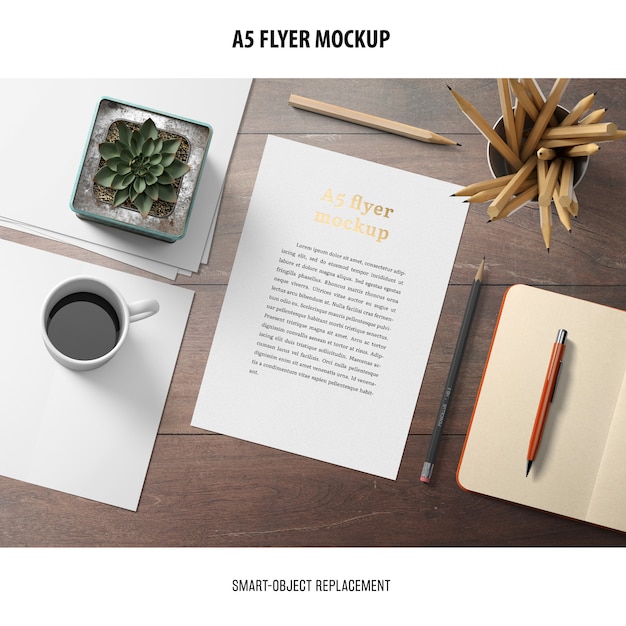 Flyer Mockup in a desktop