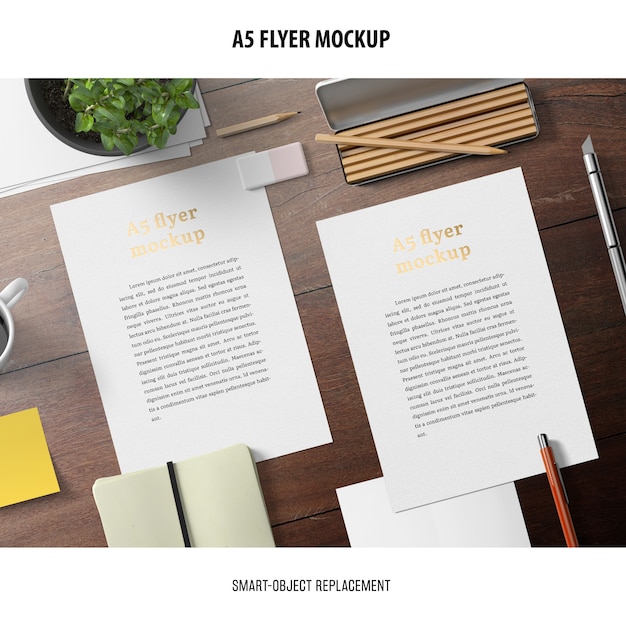 Flyer Mockup in a desktop