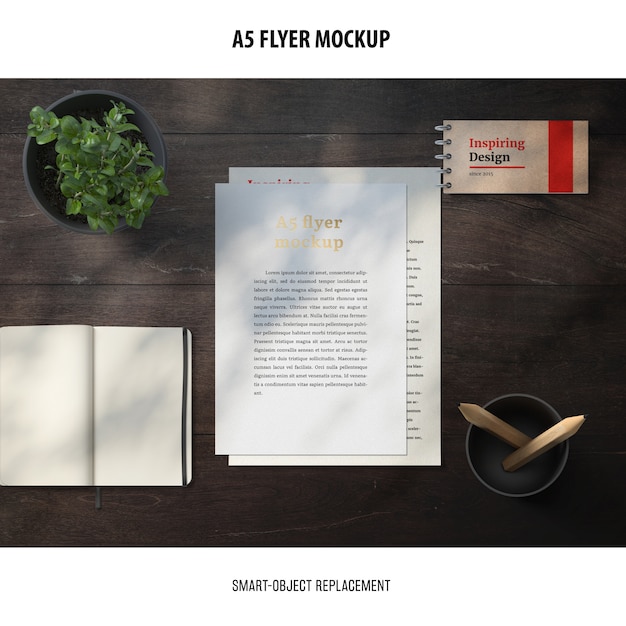 Flyer Mockup in a desktop