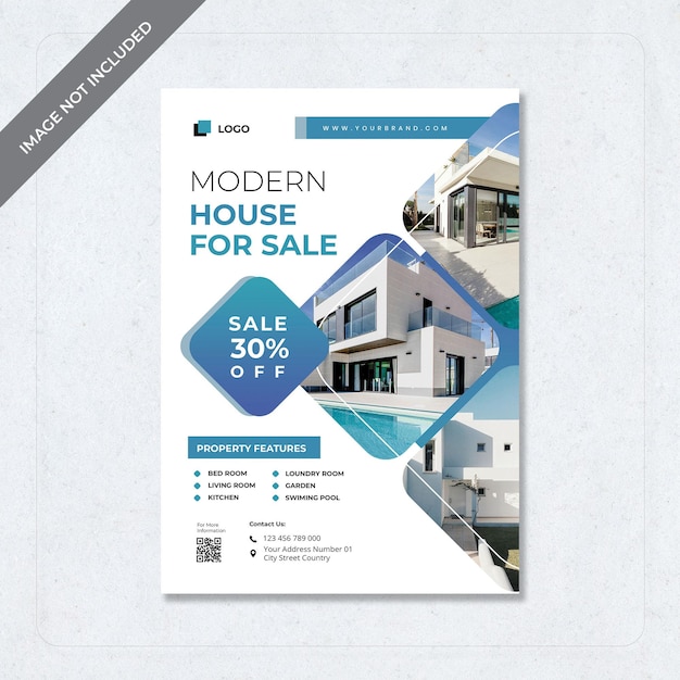 PSD flyer modern house sale cool gradient design