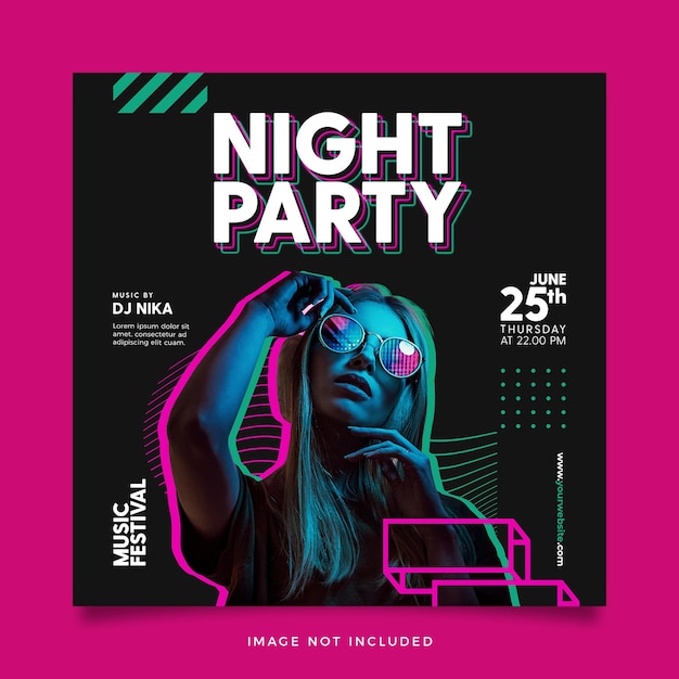 A flyer for a night party that says " night party ".