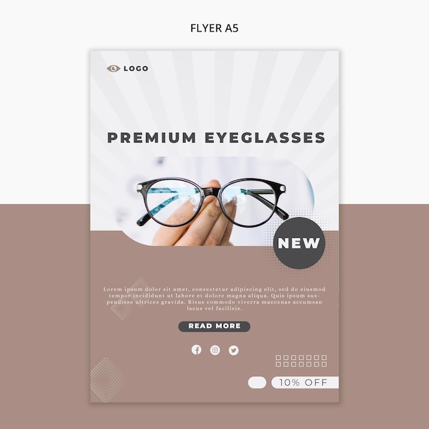 PSD flyer template for eye glasses company