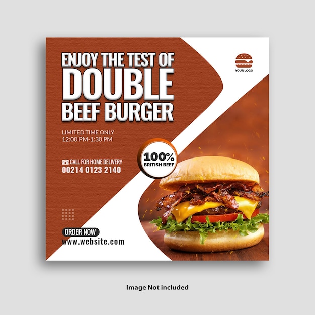 a flyer for the test of double serve burgers